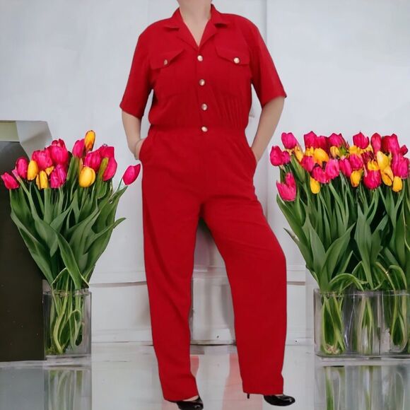 Red Jumpsuit Old‎ Money Y2K 90’s - Picture 11 of 11